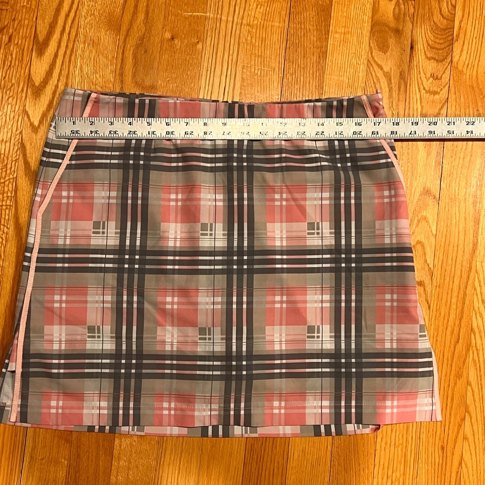Golftini Checkered gray white and pink Women’s golf Skort New